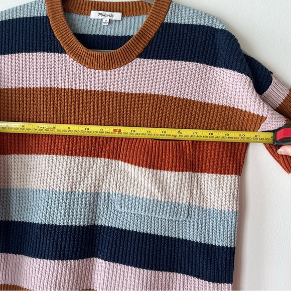 Madewell Striped Ribbed Knit Sweater women’s XS | Multicolor Block Pullover - Picture 7 of 8